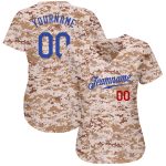 Personalized Royal-Red Camo Salute To Service Jersey for Men - Baseball Jersey 2 Personalized Camo Royal-Red Salute To Service