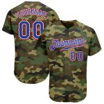 Personalized Camo Baseball Jersey - Royal Red Salute to Service 3 Personalized Camo Royal-Red Salute To Service Baseball