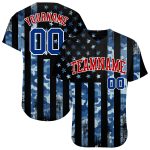 Personalized 3D Salute to Service American Flag Camo Baseball Jersey Red-White Personalized Camo Royal Red-White 3D Salute