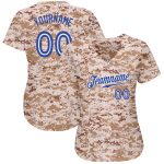Personalized Camo Baseball Jersey - Royal-White Salute to Service Design Personalized Camo Royal-White Salute To Service