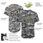 Customizable Camouflage Baseball Jersey with Team Name and Number - Gray Cream Salute to Service Design Personalized Camo