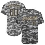 Personalized Camo Baseball Jersey in Steel Gray-Cream - Salute to Service Design Personalized Camo Steel Gray-Cream Salute