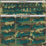 Custom Name Number Varsity Letterman Jacket Teal-Black Camo Bomber Salute to Service Personalized Camo Teal-Black Bomber