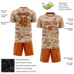 Custom Name Number Texas Camo Soccer Jersey Orange-Brown Sublimation Salute to Service Uniform Personalized Camo Texas Orange-Brown