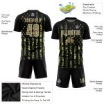 Personalized Camo American Flag Soccer Uniform Jersey - Vegas Gold-Black Fashion Sublimation Salute To Service Personalized