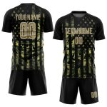 Custom Name Number Personalized Camo American Flag Soccer Jersey Salute to Service Vegas Gold Black Team Uniform Personalized