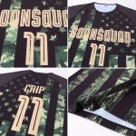 Personalized Camo American Flag Soccer Uniform Jersey - Vegas Gold-Black Fashion Sublimation Salute To Service Personalized