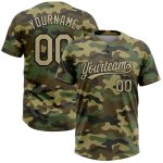 Personalized Camo Softball Jersey - Vegas Gold Black Two-Button Unisex Salute to Service Personalized Camo Vegas Gold-Black