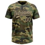 Personalized Camo Softball Jersey in Vegas Gold and Black - Unisex Two-Button Salute to Service Design Personalized Camo
