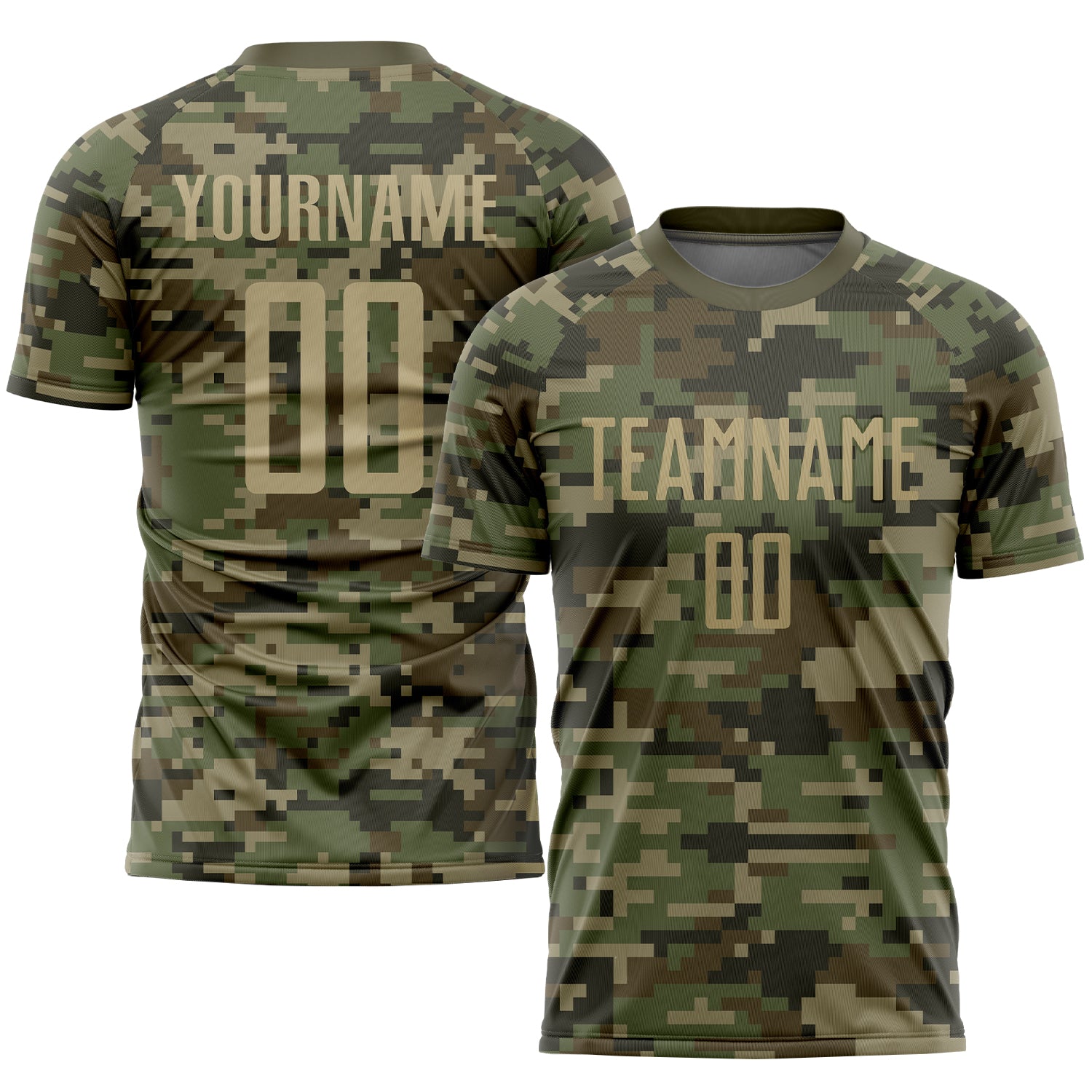 Custom Name and Number Soccer Jersey Personalized Camo Vegas Gold-Olive Sublimation Salute to Service Team Uniform Personalized