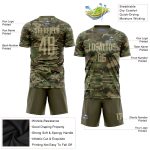 Custom Name and Number Soccer Jersey Personalized Camo Vegas Gold-Olive Sublimation Salute to Service Team Uniform Personalized