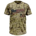 Personalized Camo USA Flag Softball Jersey - Black Salute to Service Unisex Vintage Two-Button Design Personalized Camo Vintage