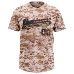 Personalized Camo Vintage USA Flag Two-Button Unisex Softball Jersey Custom Name and Number Salute to Service Personalized