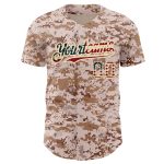 Personalized Vintage USA Camo Flag Baseball Jersey - Authentic Salute to Service, City Cream Design Personalized Camo Vintage