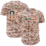 Personalized Vintage USA Camo Flag Baseball Jersey - Authentic Salute to Service, City Cream Design Personalized Camo Vintage