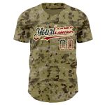 Custom Name and Number Vintage Camo USA Flag Baseball Jersey - Authentic Salute to Service Lightweight Team Gear Personalized