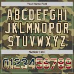 Custom Name Number Vintage USA Flag Camo Bomber Jacket Crimson Black Varsity Letterman Salute To Service Full-Snap Personalized