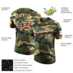 Custom Name & Number USA Flag Camo T-Shirt - Vintage Performance Salute to Service Cream Team Tee Personalized Camo Vintage