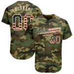 Custom USA Flag Vintage Camo Baseball Jersey - Personalized Salute to Service with Name and Number Personalized Camo Vintage