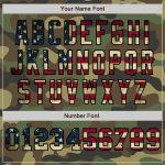 Personalized Vintage USA Flag Camo Baseball Jersey with Custom Name and Number - Salute to Service Design in Cream and Black Pinstripe