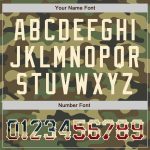 Custom Name and Number Vintage Camo USA Flag Bomber Jacket Maroon Cream Full-Snap Varsity Letterman Salute to Service Personalized