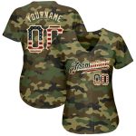 Personalized USA Flag Camo Baseball Jersey - Cream Salute to Service Vintage Style Personalized Camo Vintage USA Flag-Cream