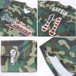 Personalized USA Flag Camo Baseball Jersey - Cream Salute to Service Vintage Style Personalized Camo Vintage USA Flag-Cream