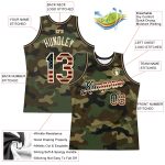 Personalized Vintage USA Flag Camo Basketball Jersey - Salute to Service Cream Personalized Camo Vintage USA Flag-Cream Salute