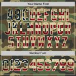 Personalized Camouflage USA Flag Softball Jersey - Vintage Cream Salute To Service Two-Button Unisex Design Personalized