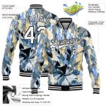 Personalized Camo 3D Bomber Jacket for Women | White-Black Boho Varsity Letterman Salute To Service Personalized Camo White-Black