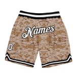 Personalized Camo Basketball Shorts - White & Black Salute to Service Style Personalized Camo White-Black Salute To Service