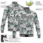 Custom Name Number Jungle Camo 3D Pattern Varsity Jacket - Personalized Full-Snap Bomber Team Salute to Service Design Personalized