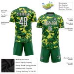 Custom Camo Sublimation Soccer Jersey in White & Kelly Green - Salute to Service Uniform Personalized Camo White-Kelly Green