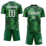 Personalized Camo Soccer Jersey White-Kelly Green Sublimation Salute To Service Uniform Personalized Camo White-Kelly Green