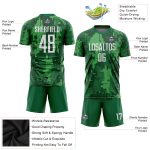 Personalized Camo Soccer Jersey White-Kelly Green Sublimation Salute To Service Uniform Personalized Camo White-Kelly Green