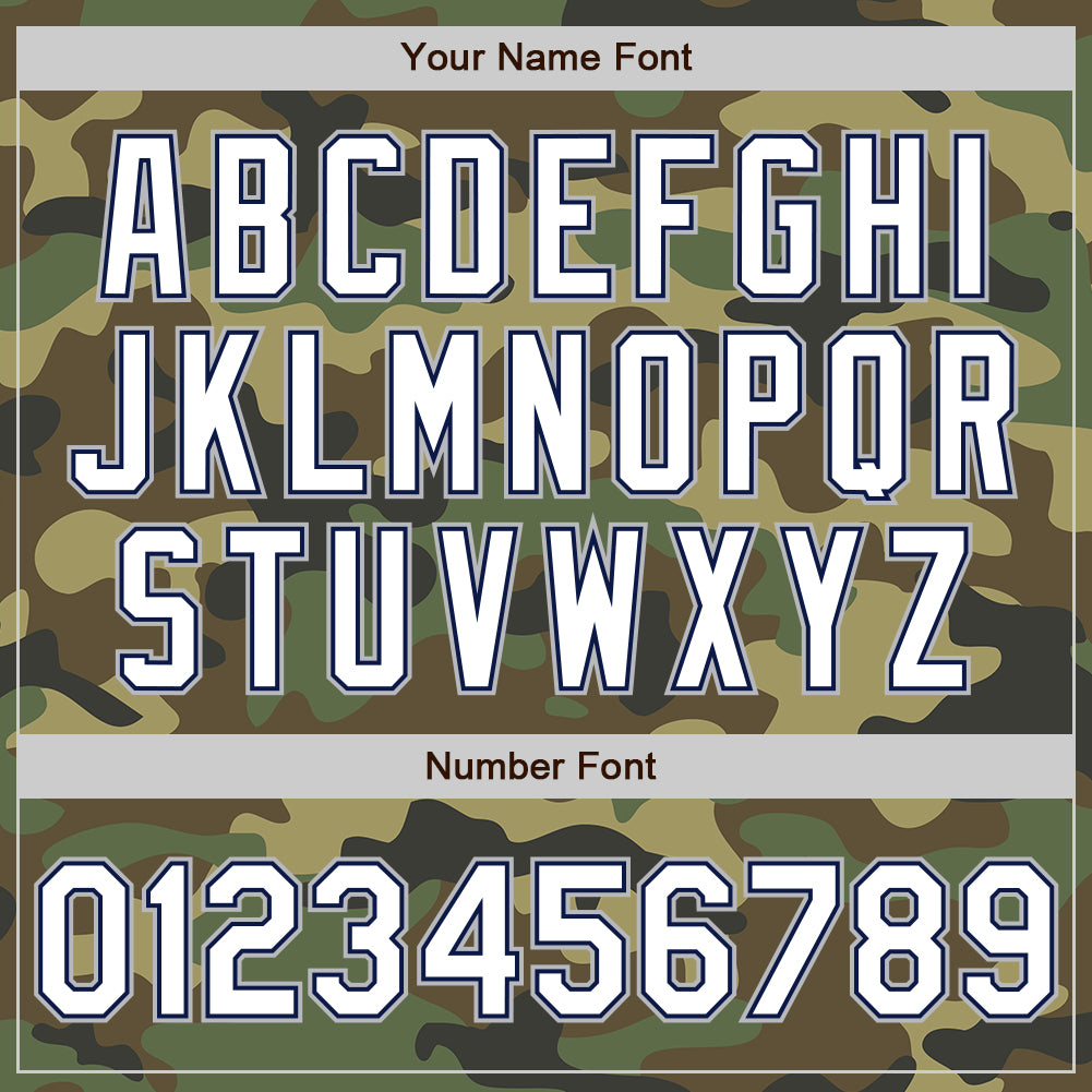 Personalized Camo Jacket for Men, White Navy-Gray Full-Snap Varsity Letterman Style, Salute To Service Bomber Personalized - Image 7