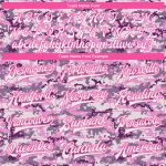 Personalized Camo Jacket for Women, White-Pink 3D Bomber Full-Snap Varsity Letterman Salute to Service Personalized Camo