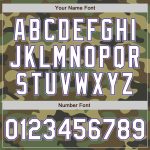 Personalized Camo Jacket White Purple-Gray Varsity Letterman Bomber Full-Snap Salute To Service Personalized Camo White Purple-Gray