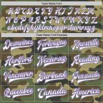 Personalized Camo Jacket White Purple-Gray Varsity Letterman Bomber Full-Snap Salute To Service Personalized Camo White Purple-Gray