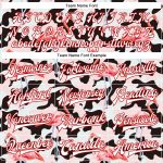 Custom Camouflage Flamingo 3D Bomber Jacket Red White Varsity Full-Snap Letterman Salute to Service Personalized Camo White-Red