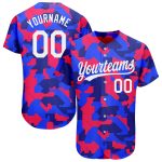 Custom Name and Number Personalized Camo Baseball Jersey White-Royal 3D Pattern Authentic Salute To Service Personalized