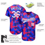 Personalized Camo 3D Salute To Service Baseball Jersey - White-Royal Design Personalized Camo White-Royal 3D Salute To Service