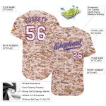 Custom Name and Number Personalized Camo Baseball Jersey - White-Royal Authentic Salute to Service Team Jersey Personalized