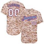 Personalized Camo Baseball Jersey - White Royal Salute to Service Design Personalized Camo White-Royal Salute To Service