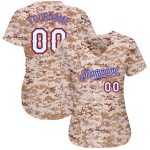 Personalized Camo Baseball Jersey - White Royal Salute to Service Design Personalized Camo White-Royal Salute To Service