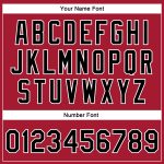 Personalized Black and White 3D Cardinal Varsity Letterman Full-Snap Bomber Jacket Personalized Cardinal Black-White 3D Bomber