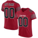Personalized Cardinal Black-White Authentic Football Jersey - Custom Mesh Design Personalized Cardinal Black-White Mesh Authentic