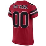 Custom Name and Number Black-White Cardinal Football Jersey - Personalized Authentic Mesh Jersey Personalized Cardinal Black-White
