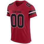 Custom Name and Number Black-White Cardinal Football Jersey - Personalized Authentic Mesh Jersey Personalized Cardinal Black-White