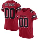 Custom Name and Number Black-White Cardinal Football Jersey - Personalized Authentic Mesh Jersey Personalized Cardinal Black-White